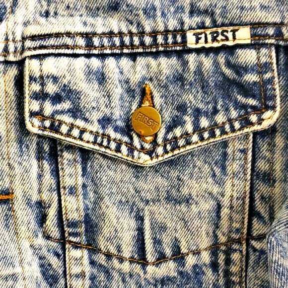Vintage 80s First Acid Washed Jeans Jacket EUC - Picture 4 of 15